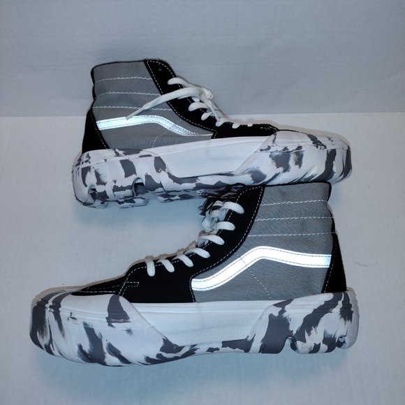 NWOB Vans Hi Top Modular Sneakers, Black Suede & Gray, Men/8 & Women 9.5